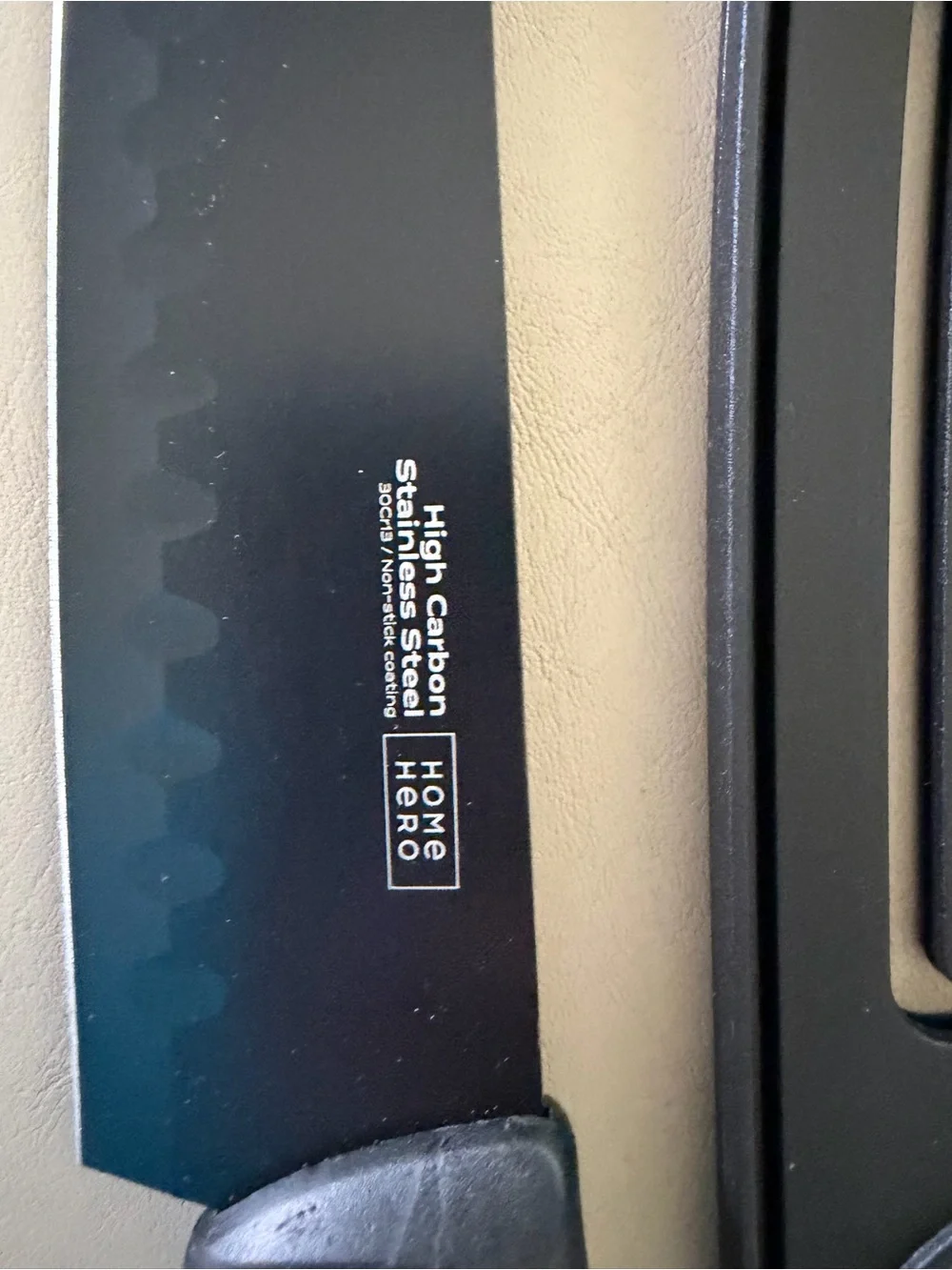 Black Chef's Knife with Protective Sheath - Unbranded